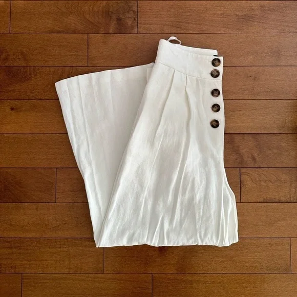 High Rise Linen Wide Leg pants - Picture 3 of 6